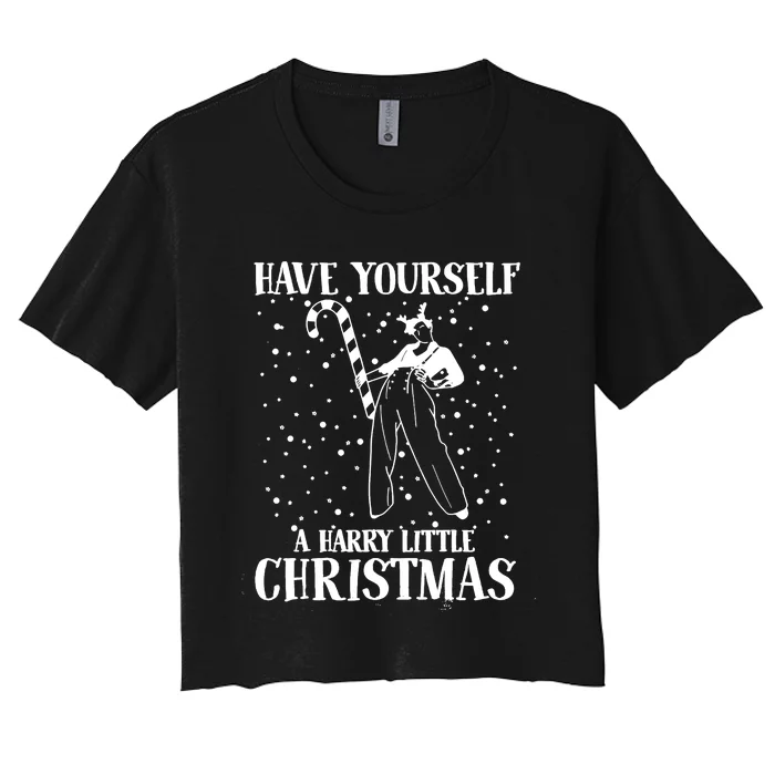 Have Yourself A Harry Little Christmas Ugly Sweater Women's Crop Top Tee