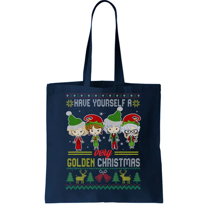 Have Yourself A Very Golden Christmas Xmas Pajamas Ugly Tote Bag