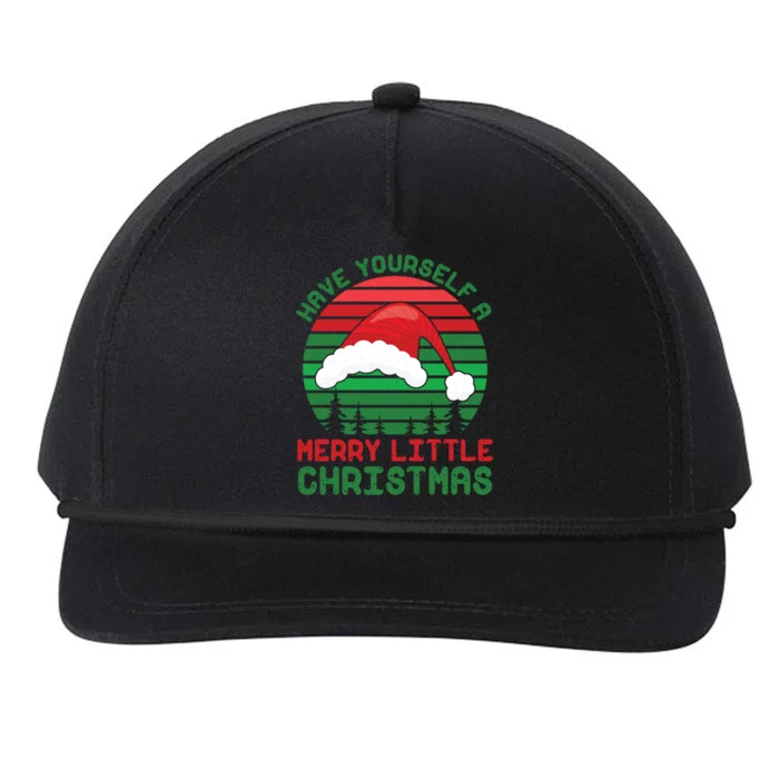 Have Yourself A Merry Little Christmas Funny Pajamas Retro Gift Snapback Five-Panel Rope Hat