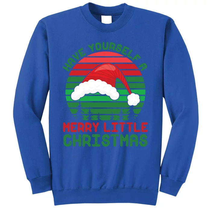 Have Yourself A Merry Little Christmas Funny Pajamas Retro Gift Tall Sweatshirt