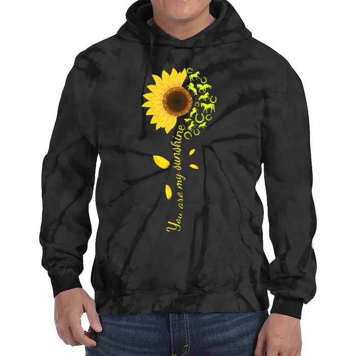 Horse You Are My Sunshine Horse Lover Tie Dye Hoodie