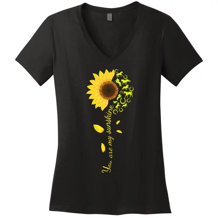 Horse You Are My Sunshine Horse Lover Women's V-Neck T-Shirt