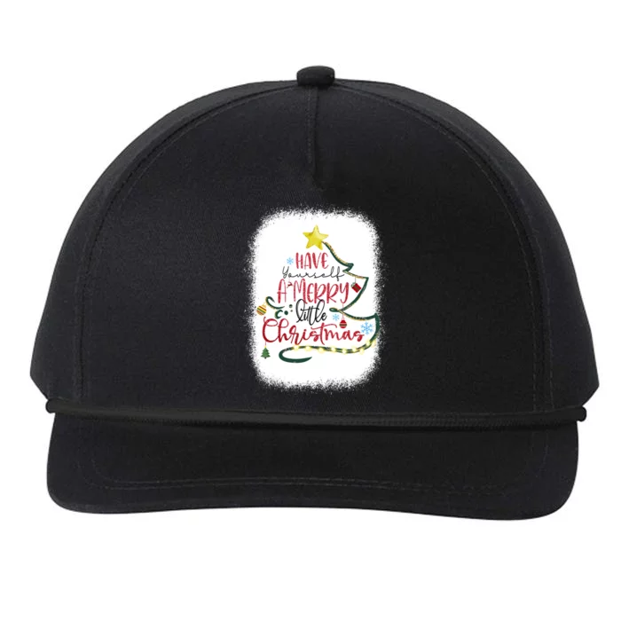 Have Yourself A Merry Little Christmas Tree Light Bleached Funny Gift Snapback Five-Panel Rope Hat