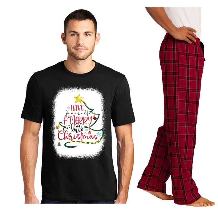 Have Yourself A Merry Little Christmas Tree Light Bleached Funny Gift Pajama Set