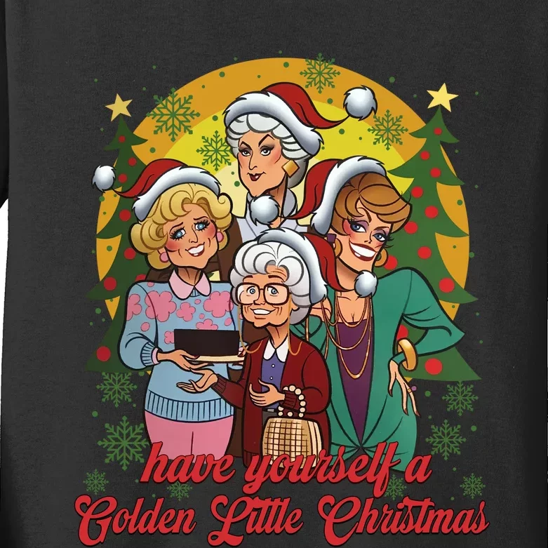 Have Yourself A Golden Little Christmas Happy Holiday Season Kids Long Sleeve Shirt