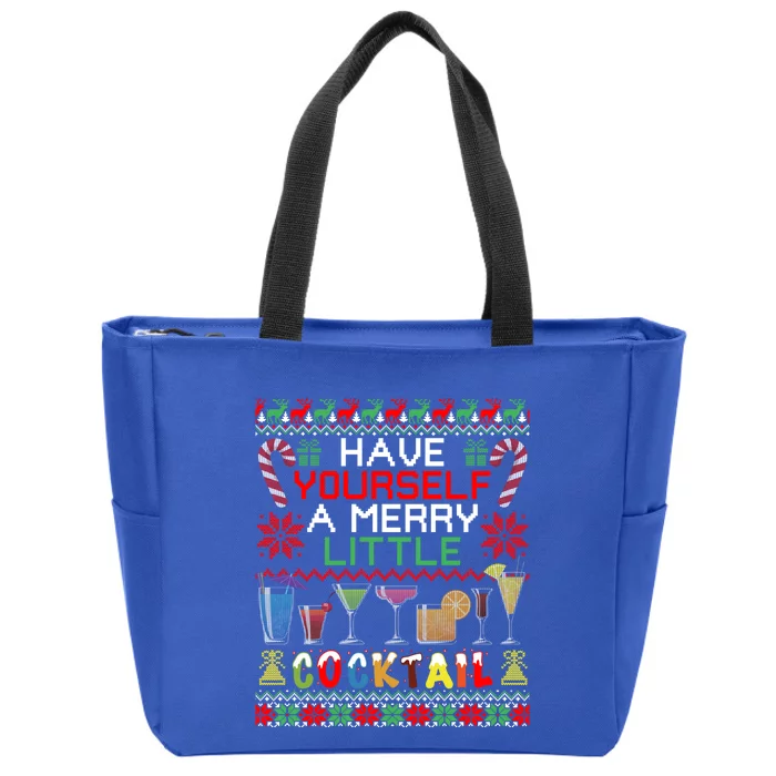 Have Yourself A Merry Little Cocktail Holiday Christmas Ugly Cool Gift Zip Tote Bag