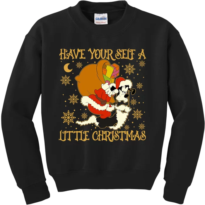 Have Yourself A Little Christmas Funny Dog Santa Claus Kids Sweatshirt