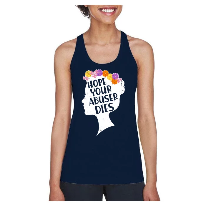 Hope Your Abuser Dies Women's Racerback Tank