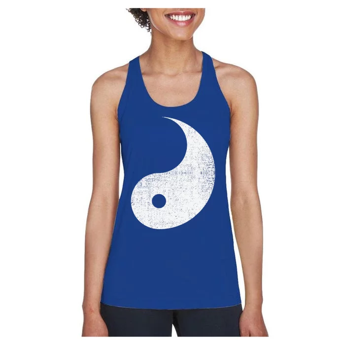 Halloween Yin And Yang Matching Couples White Costume Women's Racerback Tank