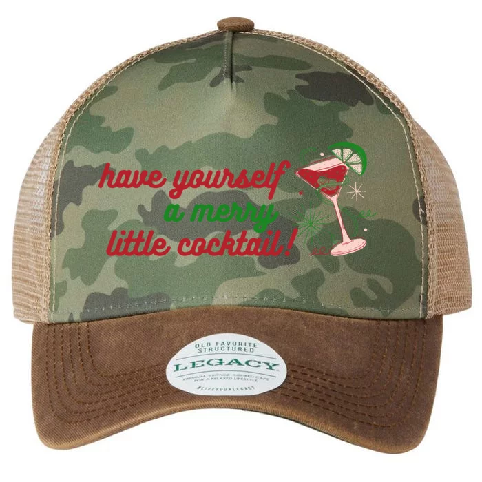 Have Yourself A Merry Little Cocktail Funny Christmas Meme Gift Legacy Tie Dye Trucker Hat