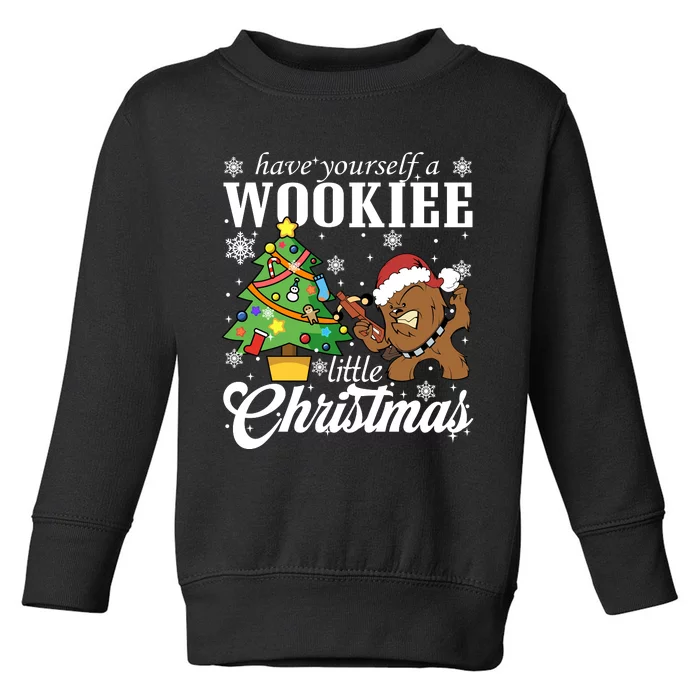 Have Yourself A Wookie Little Christmas Santa Chewbacca Toddler Sweatshirt