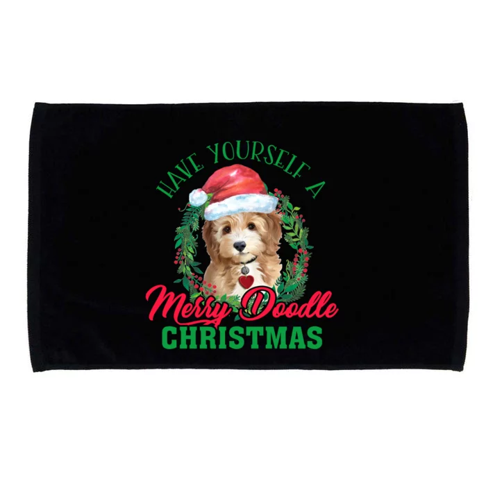 Have Yourself A Merry Doodle Christmas Goldendoodle Dog Love Cool Gift Microfiber Hand Towel