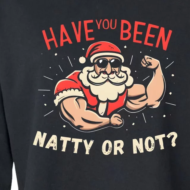 Have You Been Natty Or Christmas Not Santa Workout Cropped Pullover Crew