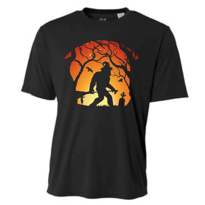 Halloween Yeti Bigfoot Witch Sasquatch Costume Believer Gift Cooling Performance Crew T-Shirt