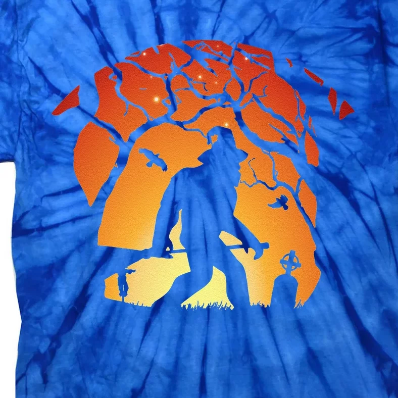 Halloween Yeti Bigfoot Witch Sasquatch Costume Believer Gift Tie-Dye T-Shirt