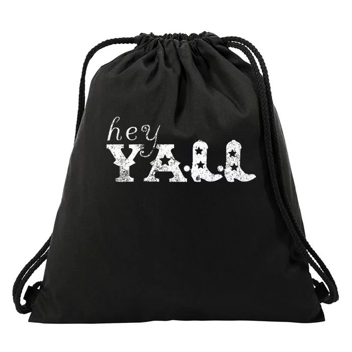 Hey YAll Cowboy Boots Drawstring Bag