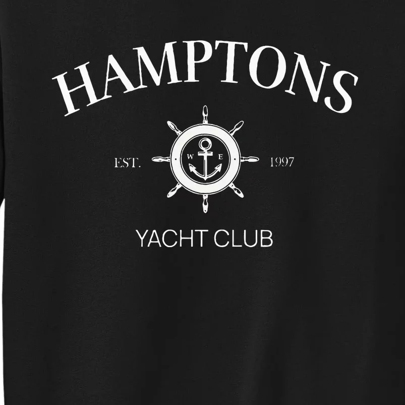 Hamptons Yacht Club Tennis Crewneck Preppy Aesthetic Tall Sweatshirt