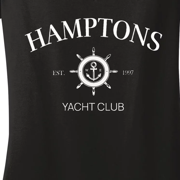 Hamptons Yacht Club Tennis Crewneck Preppy Aesthetic Women's V-Neck T-Shirt