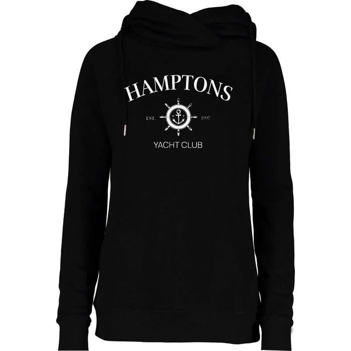 Hamptons Yacht Club Vintage Tennis Crewneck Preppy Aesthetic Womens Funnel Neck Pullover Hood