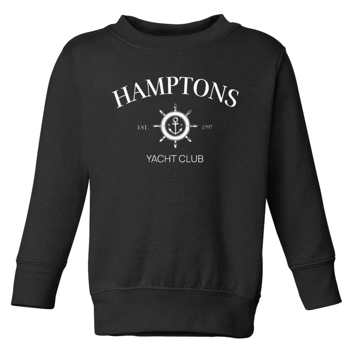 Hamptons Yacht Club Vintage Tennis Crewneck Preppy Aesthetic Toddler Sweatshirt