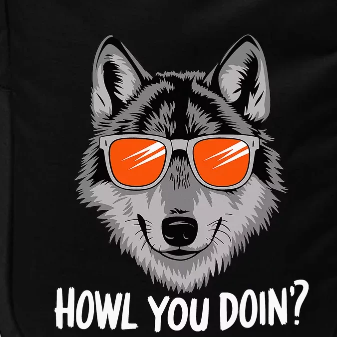 Howl You Doin Wolf With Sunglasses Impact Tech Backpack