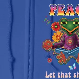 Hippie Yoga Great Gift Let That Shit Go Buddha Frog Gift Full Zip Hoodie