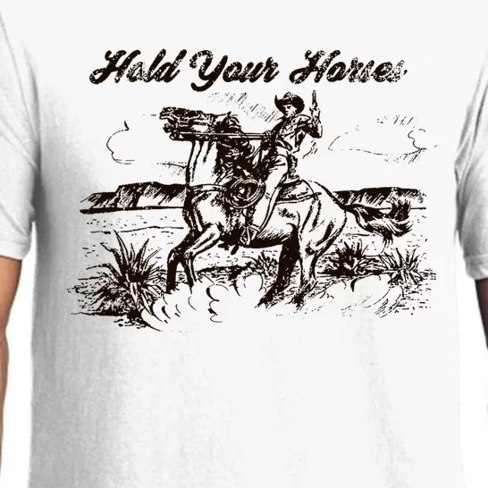 Hold Your Horses Rodeo Western Cowboy Retro Gift Pajama Set