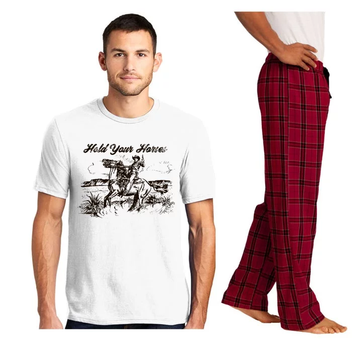 Hold Your Horses Rodeo Western Cowboy Retro Gift Pajama Set