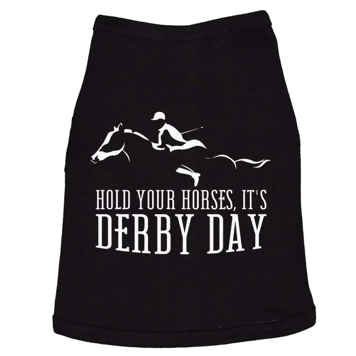 Hold Your Horses ItS Derby Day Horse Jockey Doggie Tank