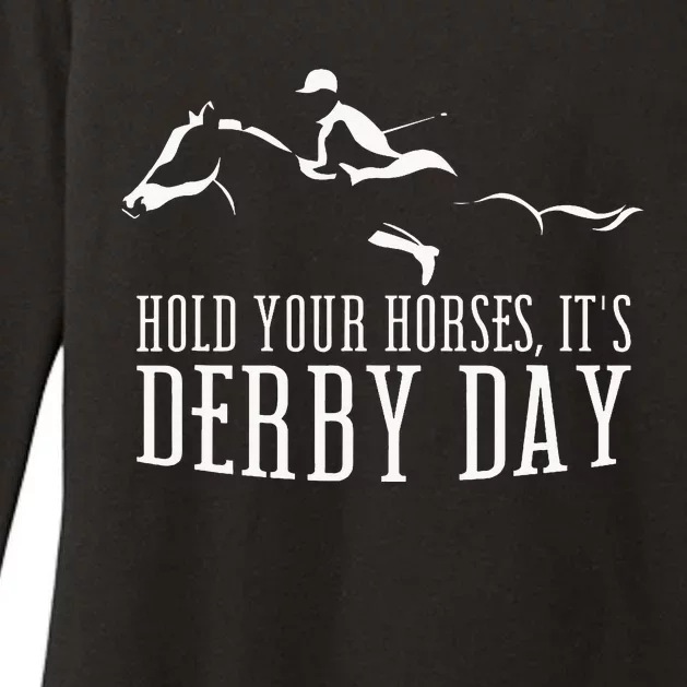 Hold Your Horses ItS Derby Day Horse Jockey Womens CVC Long Sleeve Shirt