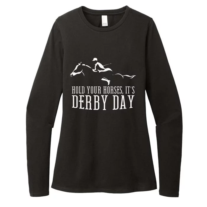 Hold Your Horses ItS Derby Day Horse Jockey Womens CVC Long Sleeve Shirt