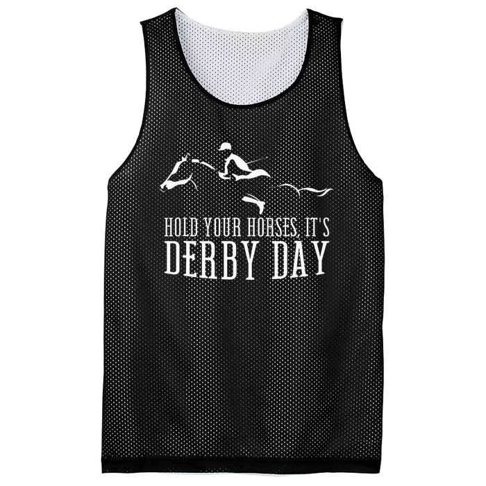 Hold Your Horses ItS Derby Day Horse Jockey Mesh Reversible Basketball Jersey Tank