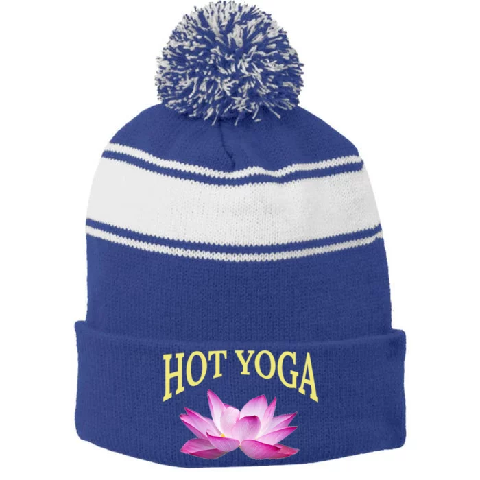 Hot Yoga Instructors / Lotus Hot Yoga Instructor Design Gift Stripe Pom Pom Beanie