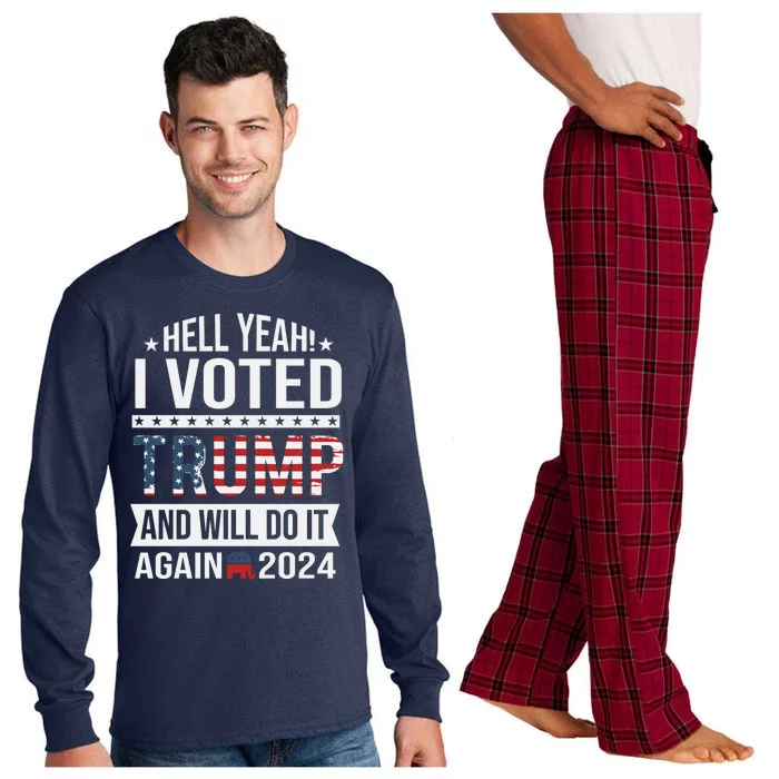 Hell Yeah! I Voted Trump Long Sleeve Pajama Set