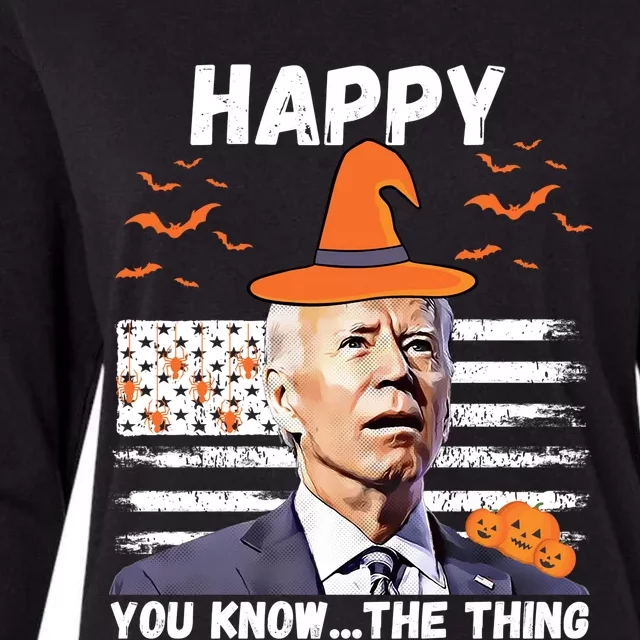 Happy You Know The Thing Funny Joe Biden Halloween Costume Womens Cotton Relaxed Long Sleeve T-Shirt