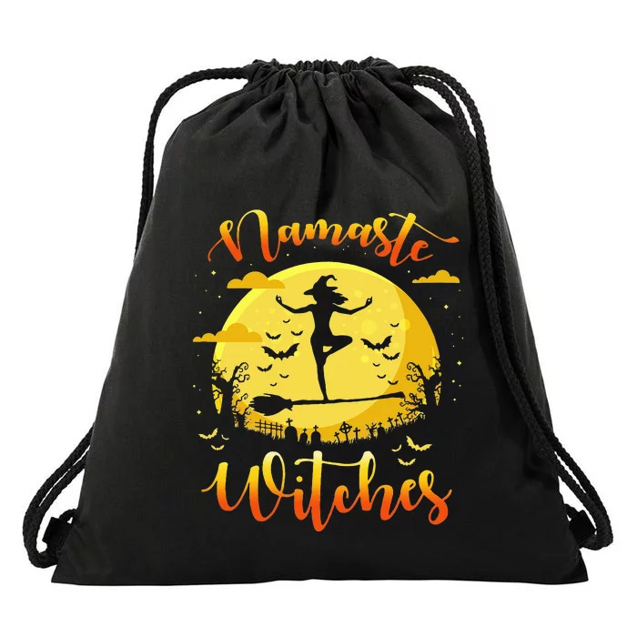 Halloween Yoga Lover Costume Gifts Namaste Witches Drawstring Bag