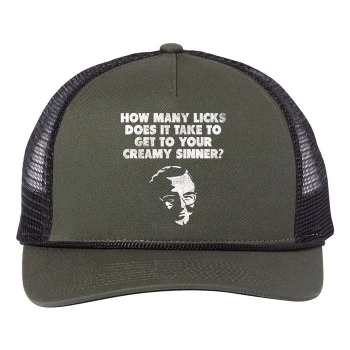 How Y Licks Does It Take To Get To Your Creamy Sinner? Great Gift Retro Rope Trucker Hat Cap