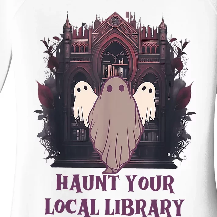 Haunt Your Local Library Women's Perfect Tri Tunic Long Sleeve Shirt