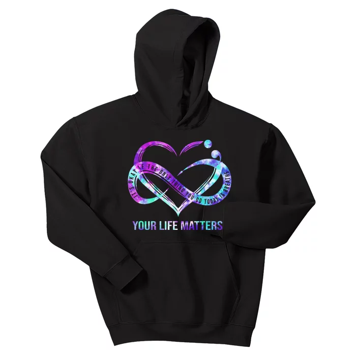 Heart Your Life Matters Suicide Prevention Awareness Kids Hoodie