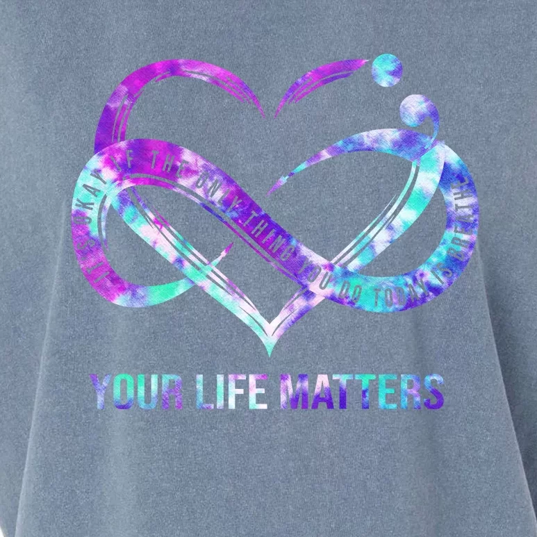 Heart Your Life Matters Suicide Prevention Awareness Garment-Dyed Women's Muscle Tee