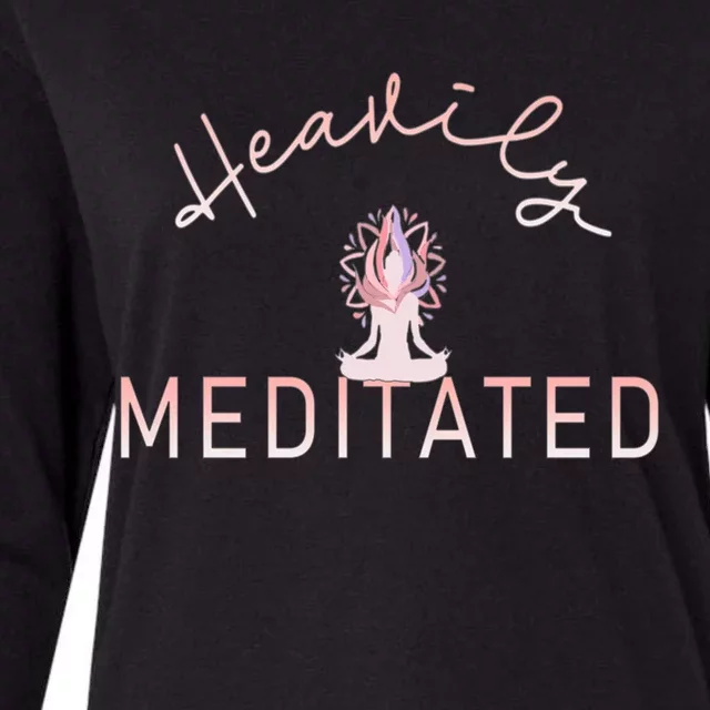 Heavily Yoga Meditated Gift Womens Cotton Relaxed Long Sleeve T-Shirt