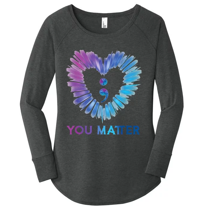 Heart You Matter 988 Suicide Prevention Awareness Women's Perfect Tri Tunic Long Sleeve Shirt