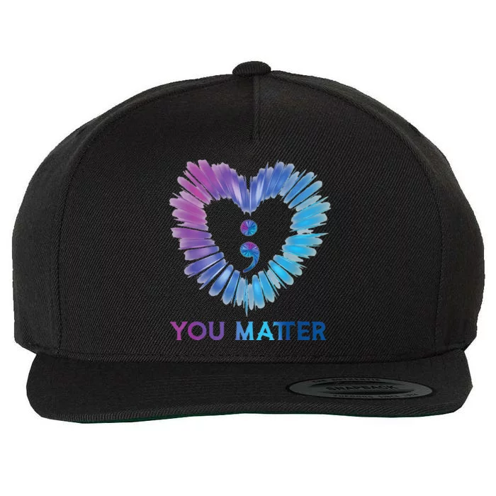 Heart You Matter 988 Suicide Prevention Awareness Wool Snapback Cap