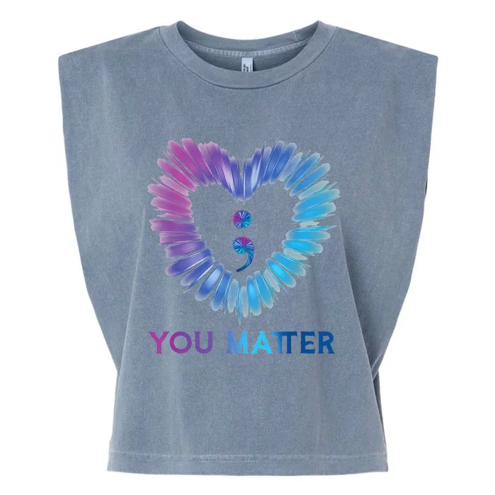 Heart You Matter 988 Suicide Prevention Awareness Garment-Dyed Women's Muscle Tee