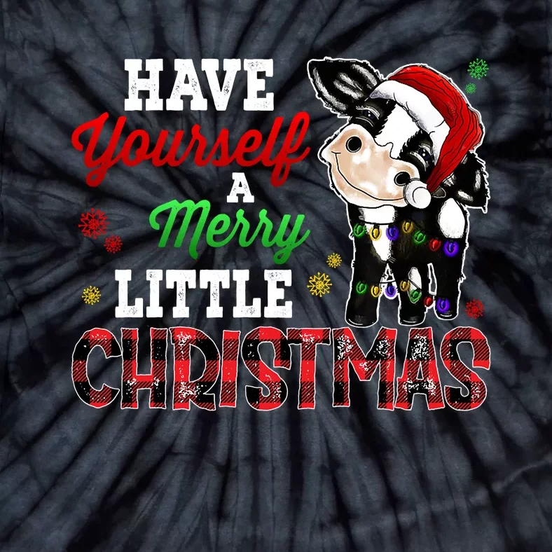 Have Yourself Merry Little Christmas Santa Cow Pajama Outfit Tie-Dye T-Shirt