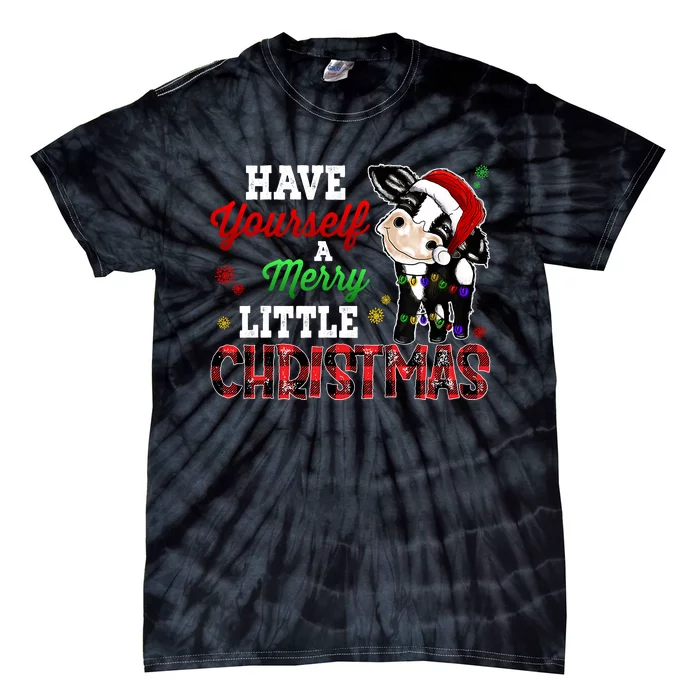 Have Yourself Merry Little Christmas Santa Cow Pajama Outfit Tie-Dye T-Shirt