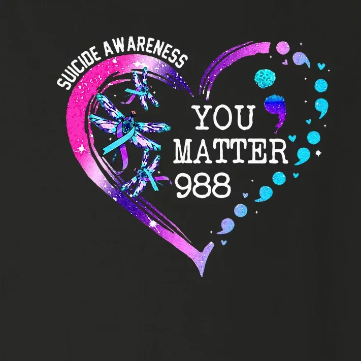 Heart You Matter 988 Suicide Prevention Awareness Dragonfly Toddler Long Sleeve Shirt