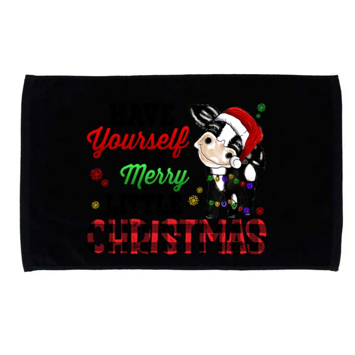 Have Yourself Merry Little Christmas Santa Cow Pajama Outfit Meaningful Gift Microfiber Hand Towel