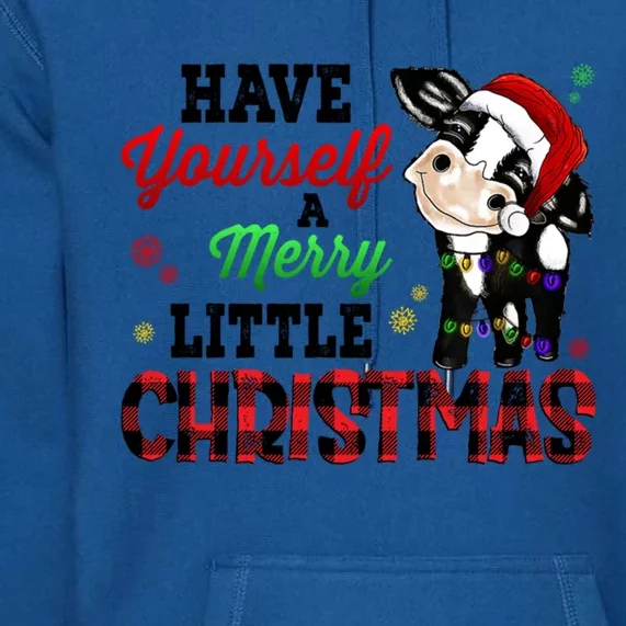 Have Yourself Merry Little Christmas Santa Cow Pajama Outfit Meaningful Gift Premium Hoodie