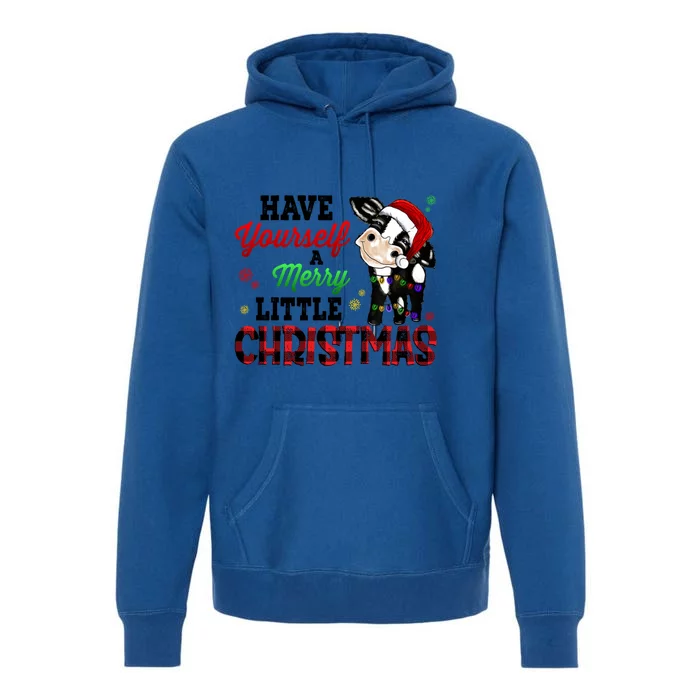 Have Yourself Merry Little Christmas Santa Cow Pajama Outfit Meaningful Gift Premium Hoodie